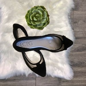 BCBGeneration Black Suede Zarine Flats 7.5